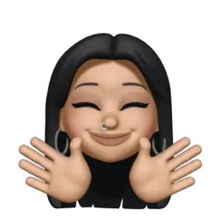 🤗 이모지, 아바타, 소녀, 귀여운, 행복한 telegram sticker