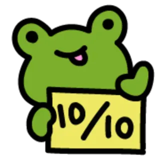 🔟 10/10 rã, classificação, pontuação, 10/10, animal, adesivo telegram sticker