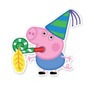 🥳 Peppa Pig cartoon, varken, feest, viering telegram sticker