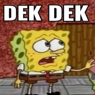 ➖ SpongeBob DEK DEK Bob l'éponge, dessin animé, mème, DEK DEK telegram sticker
