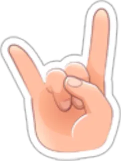 😎 Hand, Geste, Rock'n'Roll telegram sticker