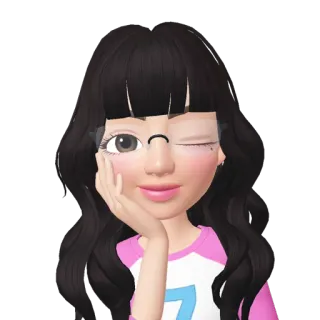 🤤 Avatar, Cartoon, Selfie, Mädchen, Zwinkern, Süß whatsapp sticker