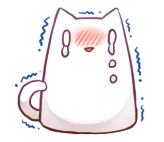 😭 gato, gato blanco, llorando, triste, emocional, kawaii, lindo, anime whatsapp sticker