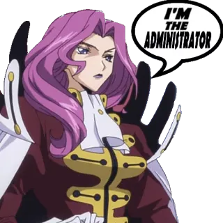 👑 I'M THE ADMINISTRATOR anime, administrator, leader, cartoon telegram sticker
