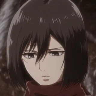 🧣 Mikasa Ackerman Attack on Titan Mikasa, L'Attaque des Titans, Anime, Manga, Personnage telegram sticker