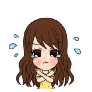 😭 Мультфильм, Аниме, Девушка, Грустно, Слёзы, Плач, Эмоциональный telegram sticker
