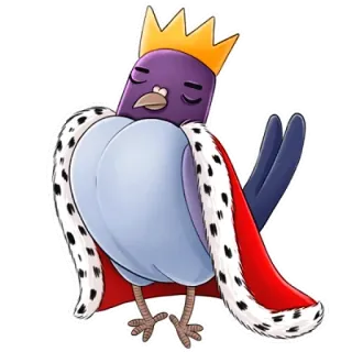 🤴 bird, pigeon, king, crown, royalty, cartoon, animal telegram sticker