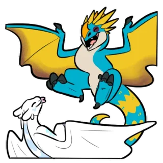 🕊 dragons, autocollant, fantaisie, animaux, dessin animé telegram sticker