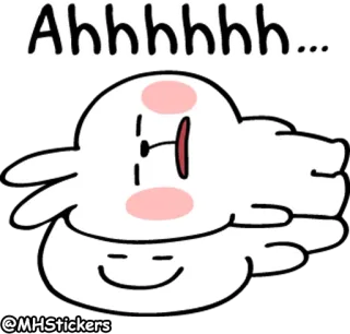 😪 Ahhhhhh... lindo, expresión, blanco, personaje, dibujo animado, gracioso whatsapp sticker