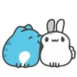 😗 кот, заяц, милый, животные, мультфильм, стикер whatsapp sticker