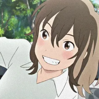 🎭 Anime, Garota, Sorriso, Feliz, Desenho animado telegram sticker