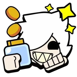 🎭 brawl stars, sandy, videogioco, assonnato, felice telegram sticker