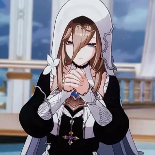 🙏 Anime, Personage, Hoodie, Vrouw, Wit haar whatsapp sticker