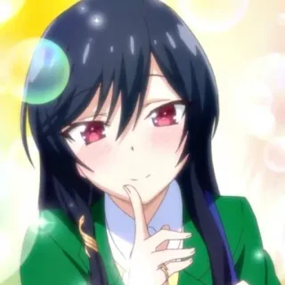 📗 anime, cartoon, meisje, lang haar, schoolmeisje, illustratie telegram sticker
