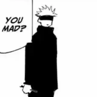 😶 Gojo Satoru Jujutsu Kaisen YOU MAD? Anime, Manga, Gojo Satoru, Jujutsu Kaisen, Bist du sauer? whatsapp sticker