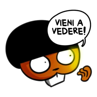 ✋ VIENI A VEDERE! Kartun, Afro, Terkejut, Italia, Balon ucapan, Datang lihat telegram sticker