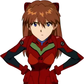 🤨 Asuka Langley Soryu Neon Genesis Evangelion anime, character, red, Asuka, Langley, Evangelion telegram sticker