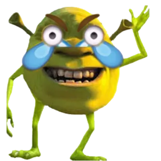 😂 Шрек, Монстр, Мем, Эмодзи, Смешно, Огр, Смех, Плач telegram sticker