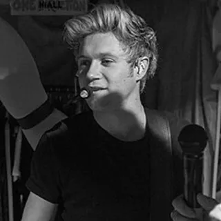 🌙 Niall Horan ONE DERECTION Rauchen, Zigarette, Sänger, Musiker, Promi, Porträt, Schwarzweiß telegram sticker