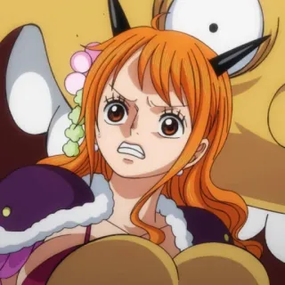 😰 Nami One Piece 动漫, 漫画, 草帽海贼团, 航海士, 生气 telegram sticker