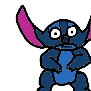 😳 Stitch Lilo & Stitch cartoni animati, Disney, alieno, blu, Stitch telegram sticker