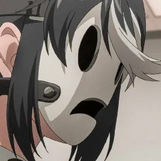 ☹ Tenkuu Shinpan anime, mask, high rise invasion, yuri honjo, manga, horror, violence, military telegram sticker