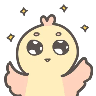 🤩 niedlich, vogel, glitzer, gelb, cartoon, küken, entzückend telegram sticker