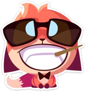 😎 volpe, cartone animato, occhiali da sole, cool, animale, personaggio telegram sticker
