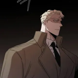 😡 man, anime, coat, business, tie, serious telegram sticker