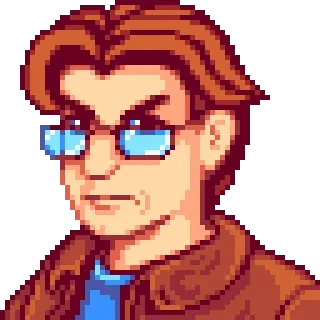 😡 Harvey Stardew Valley Stardew Valley, Harvey, Pixel art, Videojuego, Personaje telegram sticker