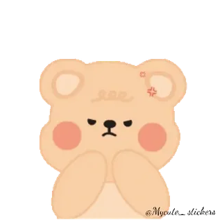 🐻 niedźwiedź, słodki, naklejka, zły, kreskówka telegram sticker