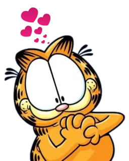 😍 Garfield Garfield, desenho animado, gato, amor, corações telegram sticker