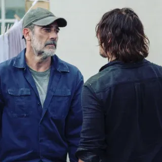 😕 Negan The Walking Dead The Walking Dead, Negan, Jeffrey Dean Morgan, AMC, Apocalipse zumbi telegram sticker