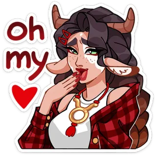 ⭐ oh my стикер, мультфильм, персонаж, выражение, цифровое искусство, боже мой telegram sticker