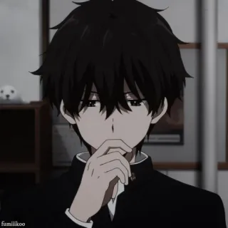 🧊 fumiiikoo anime, boy, character, manga, black hair telegram sticker