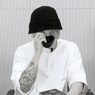 π₯ person, tattoo, portrait, face mask, hat telegram sticker