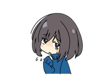 😣 anime, girl, sad, cute telegram sticker