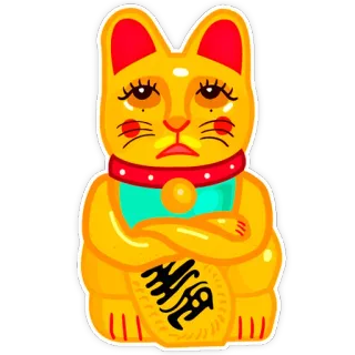 😕 Glückskatze, Maneki Neko, Glück, Katze, Japan, japanisch, Viel Glück telegram sticker