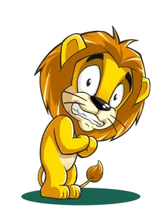 😨 лев, мультфильм, испуганный, животное, милый, смешной telegram sticker
