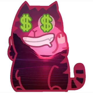 😁 gatto, soldi, dollaro, gatto portafortuna, fortuna, cartone animato, animale telegram sticker