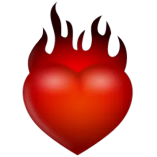 ❤ coração, amor, fogo, chamas, queimando, paixão telegram sticker