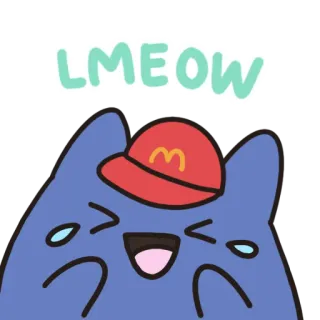🤣 LMEOW gato, divertido, riendo, McDonald's, humor, meme telegram sticker