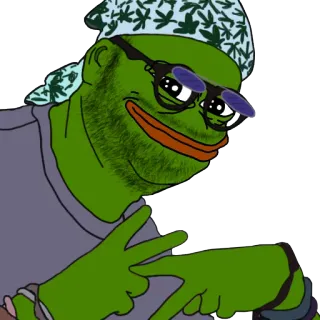 💨 Pepe the Frog pepe, rana, pañuelo, gafas de sol, meme de internet, meme telegram sticker