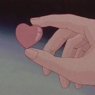 💖 corazón, mano, amor, estético, rosa, vintage telegram sticker