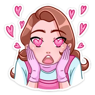 😍 desenho animado, corações, amor, afeição, choque, kawaii, fofo telegram sticker