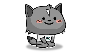 ☺️ OC aufkleber, cartoon, tier, grau, niedlich, kawaii, anthropomorph, wolf whatsapp sticker