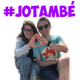👐 #JOTAMBÉ люди, счастливый, дружба, прогулка, очки, треугольник, хэштег whatsapp sticker