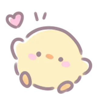 🐤 Küken, Vogel, süß, Tier, Herz, kawaii telegram sticker