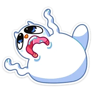 😱 Kucing kartun, Stiker, Hantu, Animasi telegram sticker