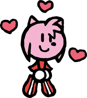 ❤️ Amy Rose Amy Rose, Sonic the Hedgehog, cartoon, hearts, love, pink telegram sticker